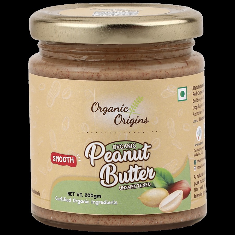 ORGANIC ORIGINS Smooth Unsweetened Peanut Butter