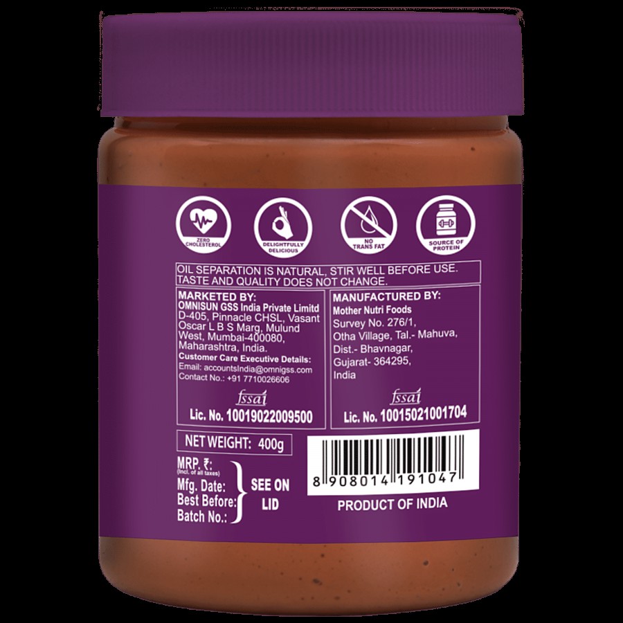 Omnisun Chocolate Peanut Spread - No Cholesterol