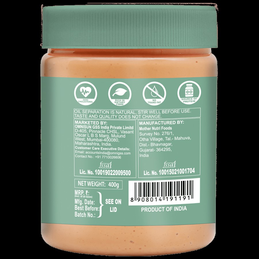 Omnisun Natural Peanut Butter  Crunchy - No Cholesterol