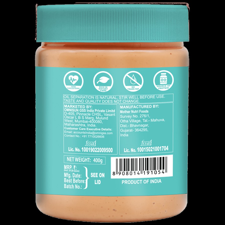 Omnisun Natural Peanut Butter  Smooth - No Cholesterol