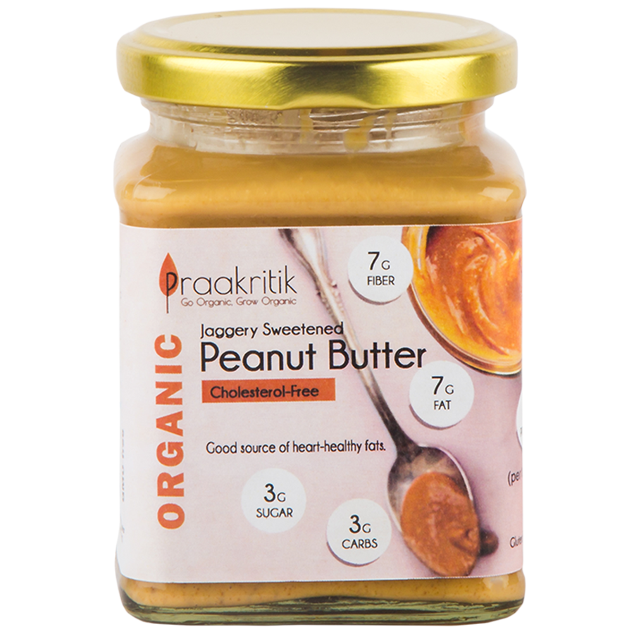 Praakritik Organic Peanut Butter - Jaggery Sweetened