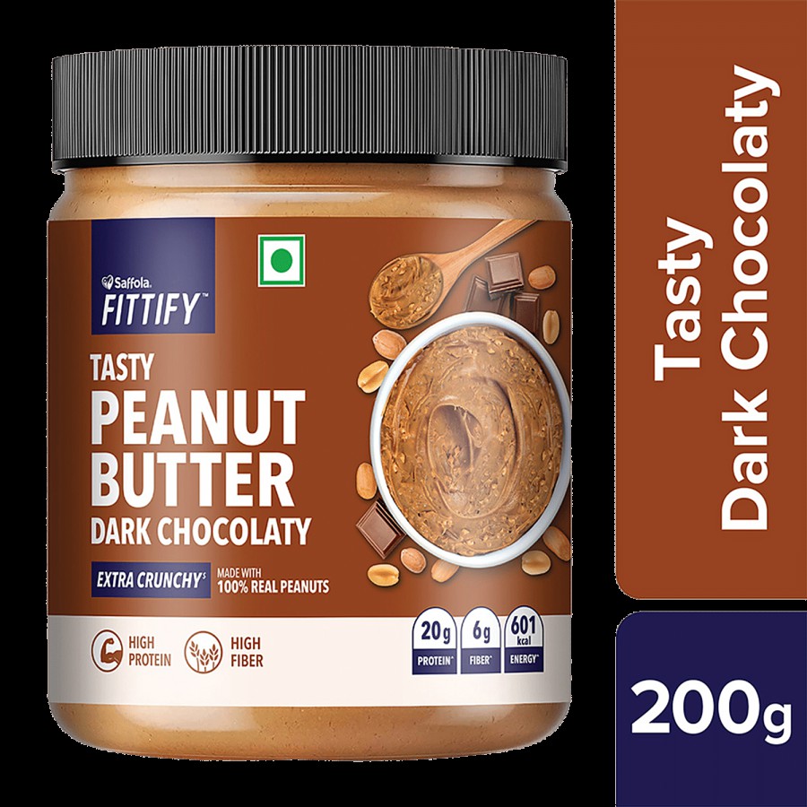 Saffola FITTIFY Tasty Peanut Butter Dark Chocolaty Extra Crunchy 200g