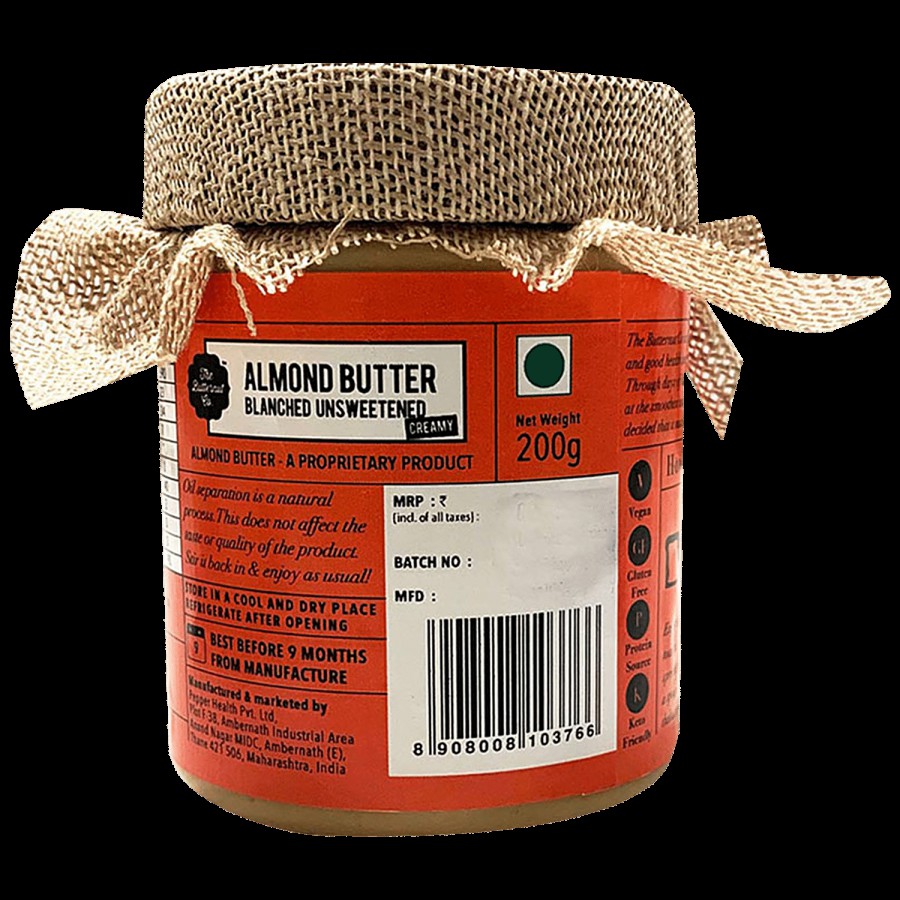 The Butternut Co. Creamy Blanched & Unsweetened Almond Butter