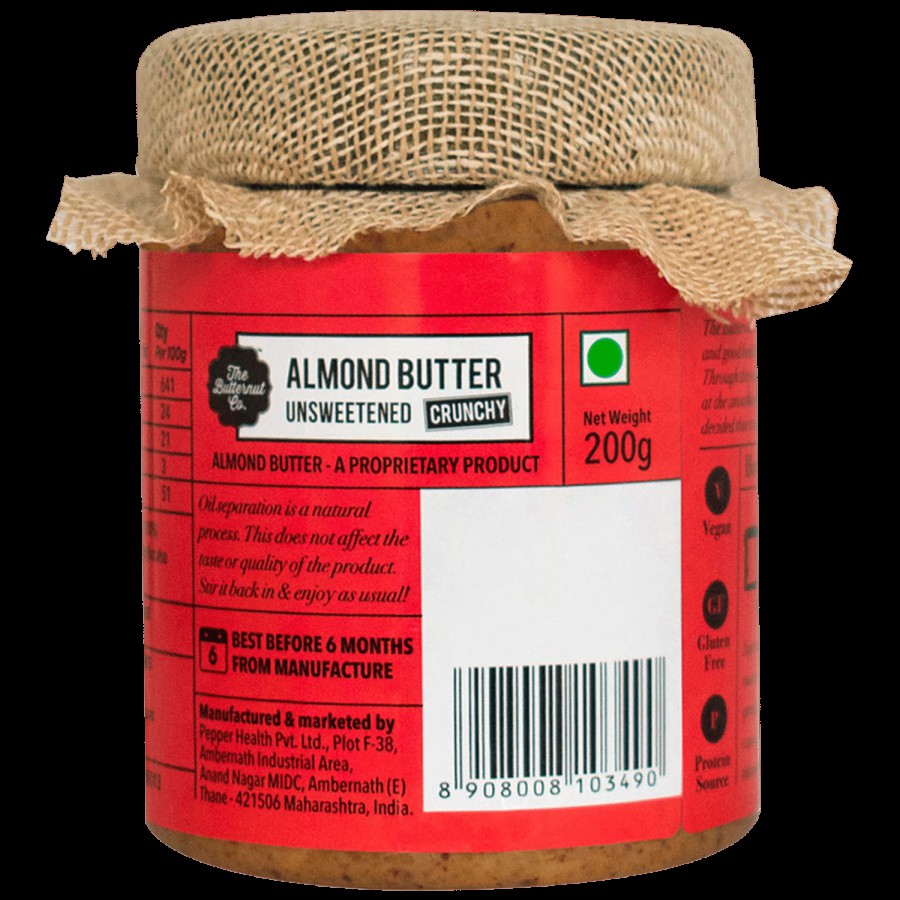 The Butternut Co. Crunchy Unsweetened Almond Butter