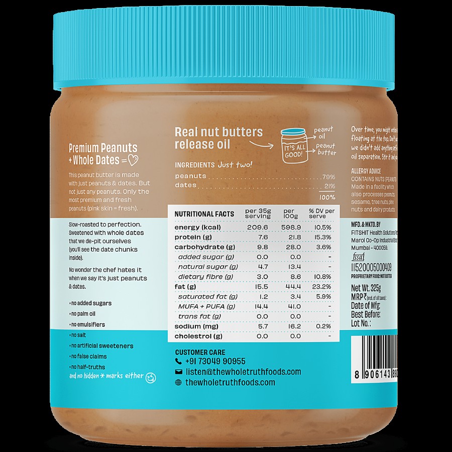 The Whole Truth Sweetened Peanut Butter - Crunchy & Natural