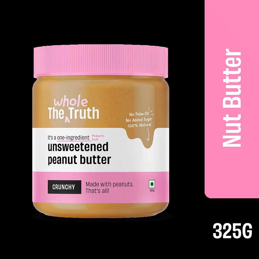 The Whole Truth Unsweetened Peanut Butter - Crunchy & Natural