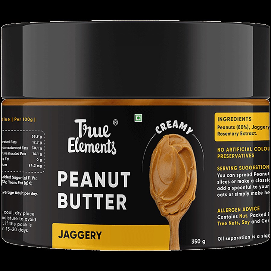 True Elements Peanut Butter Jaggery - No Preservatives