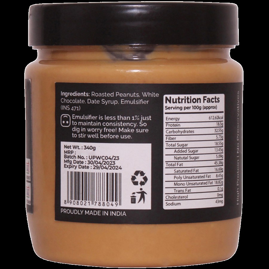 upsnac Silky White Chocolate Peanut Butter - Creamy