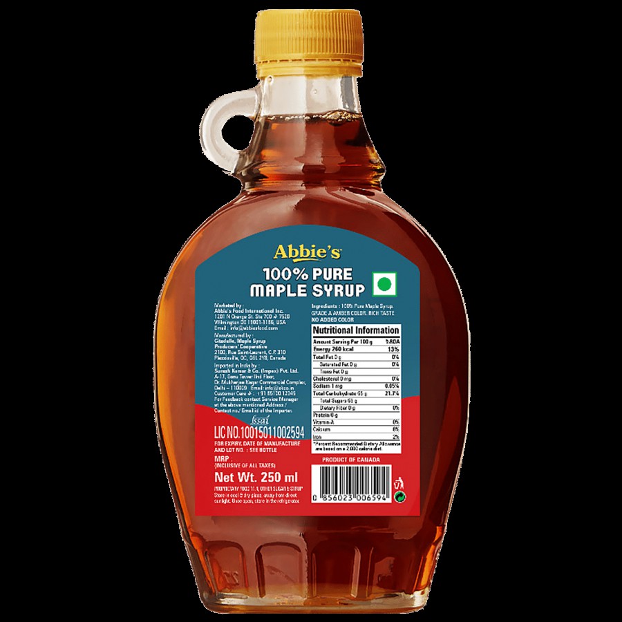 Abbies Pure Maple Syrup - With Hints Of Caramel