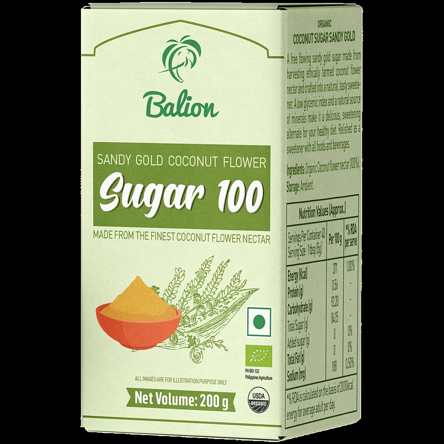 Balion Organic Sandy Gold Coconut Flower Sugar 100