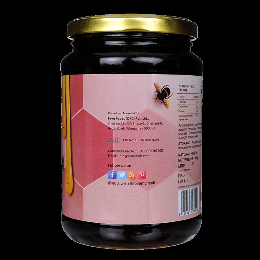 Nutriwish Wild Forest Honey - 100 % Pure Wild Forest Honey