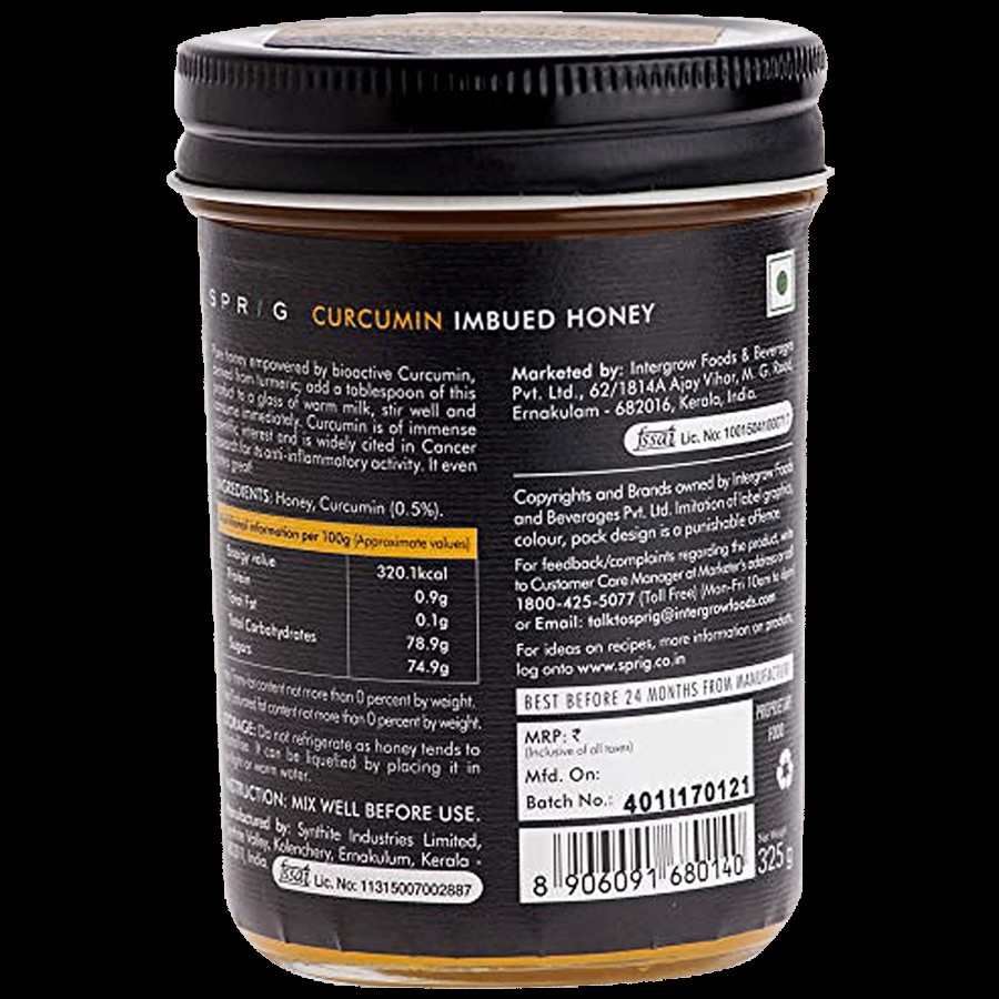 Sprig Curcumin Imbued Honey - Antioxidants