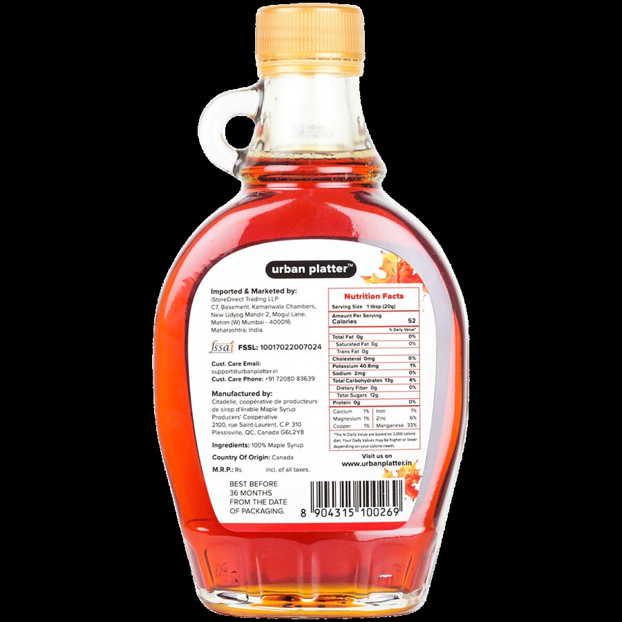 Urban Platter Pure Maple Syrup - Product Of Canada