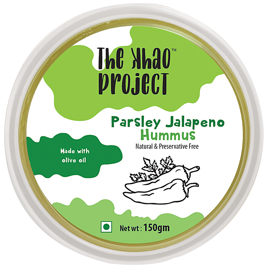 The Khao Project Parsley Jalapeno Hummus Dip & Spread - Natural & Preservative Free