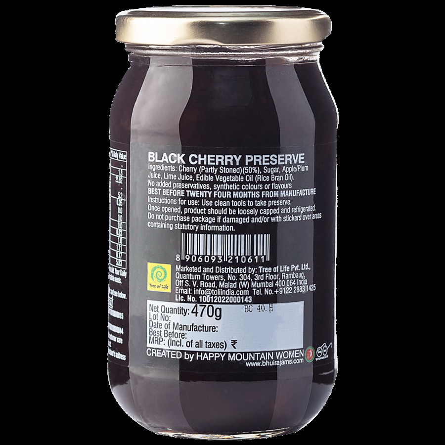 BHUIRA  Black Cherry Preserve - Organically Grown