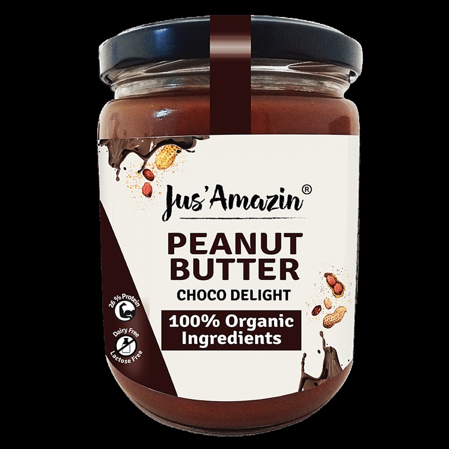 Jus Amazin Almond Butter Dark Chocolate 200 g + Organic Peanut Butter Choco Delight 500 g