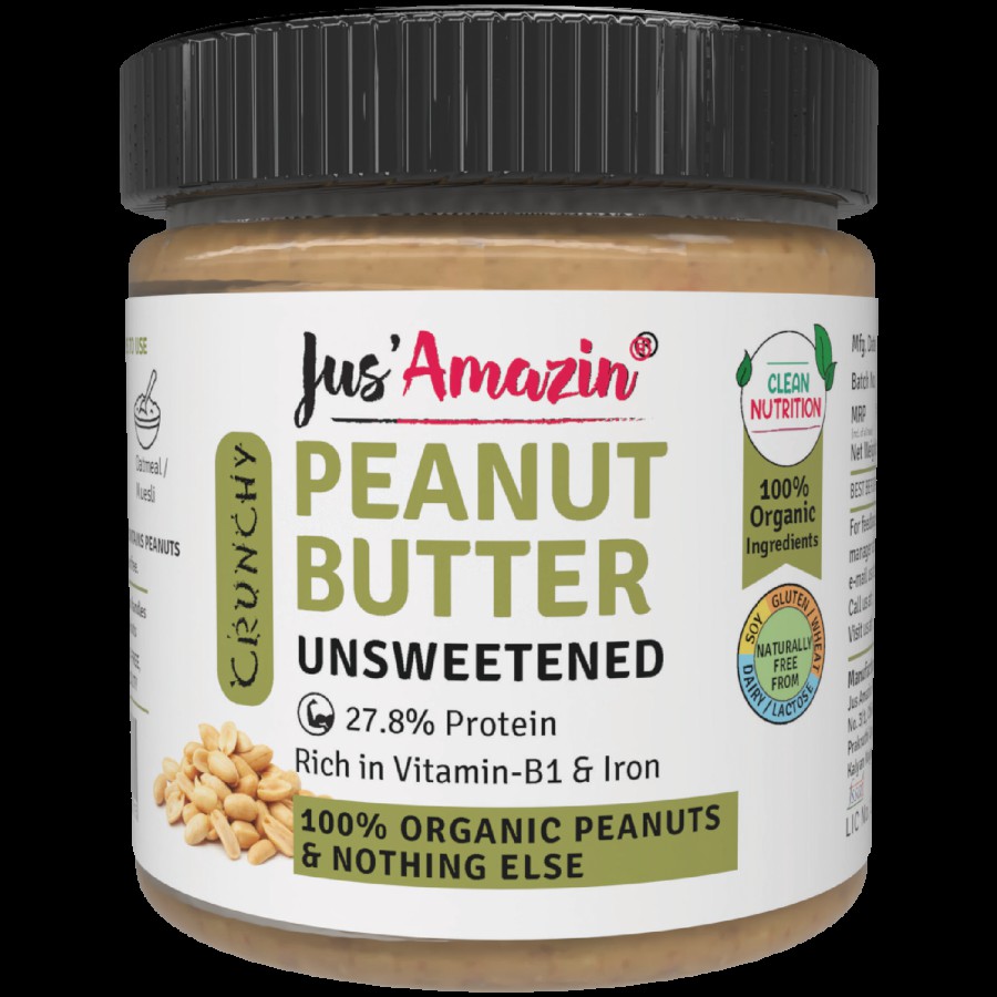 Jus Amazin Crunchy Organic Peanut Butter