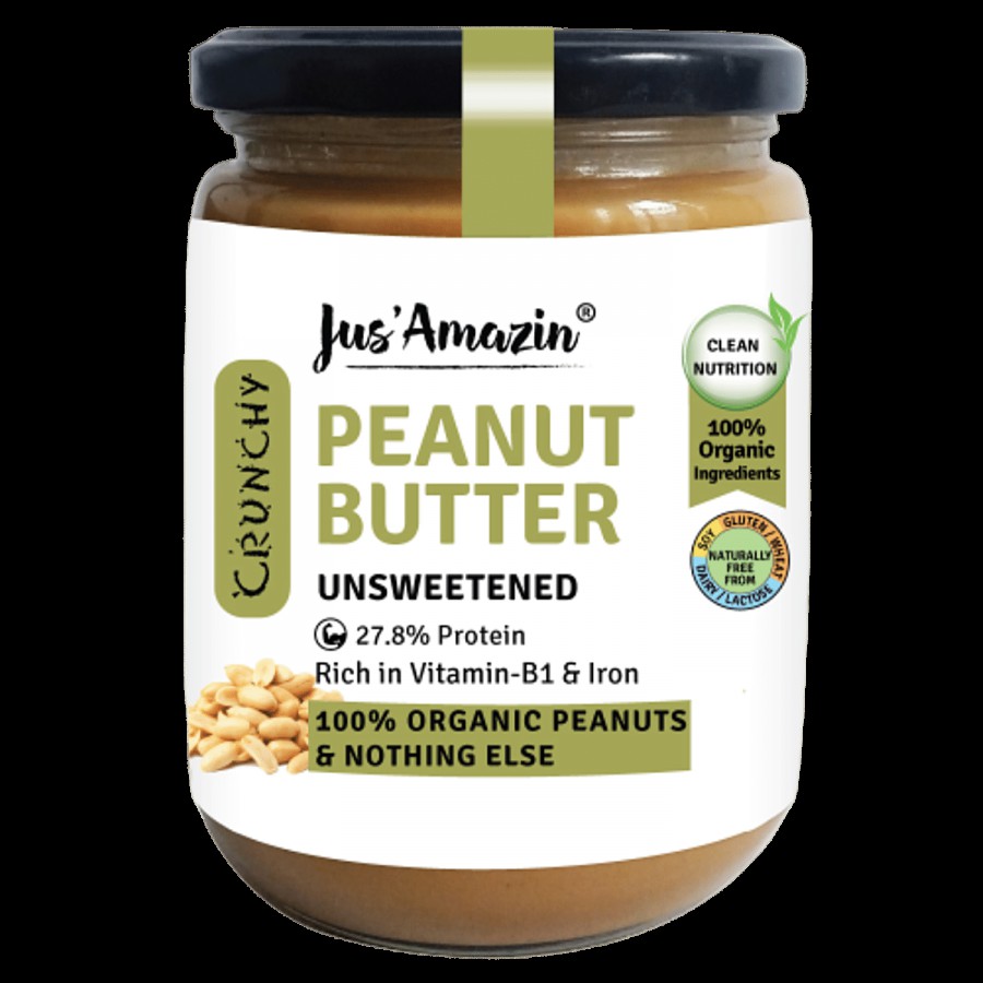 Jus Amazin Organic Peanut Butter - Crunchy