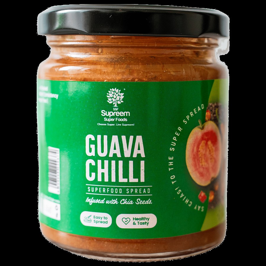 Supreem Super Foods Guava Chilli With Chia Seeds Healthy Fruit Spread - Smooth