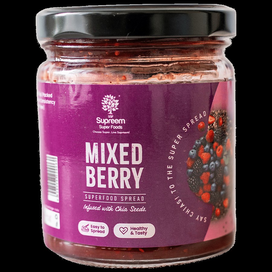 Supreem Super Foods Mixed Berry With Chia Seeds Healthy Fruit Spread - Smooth