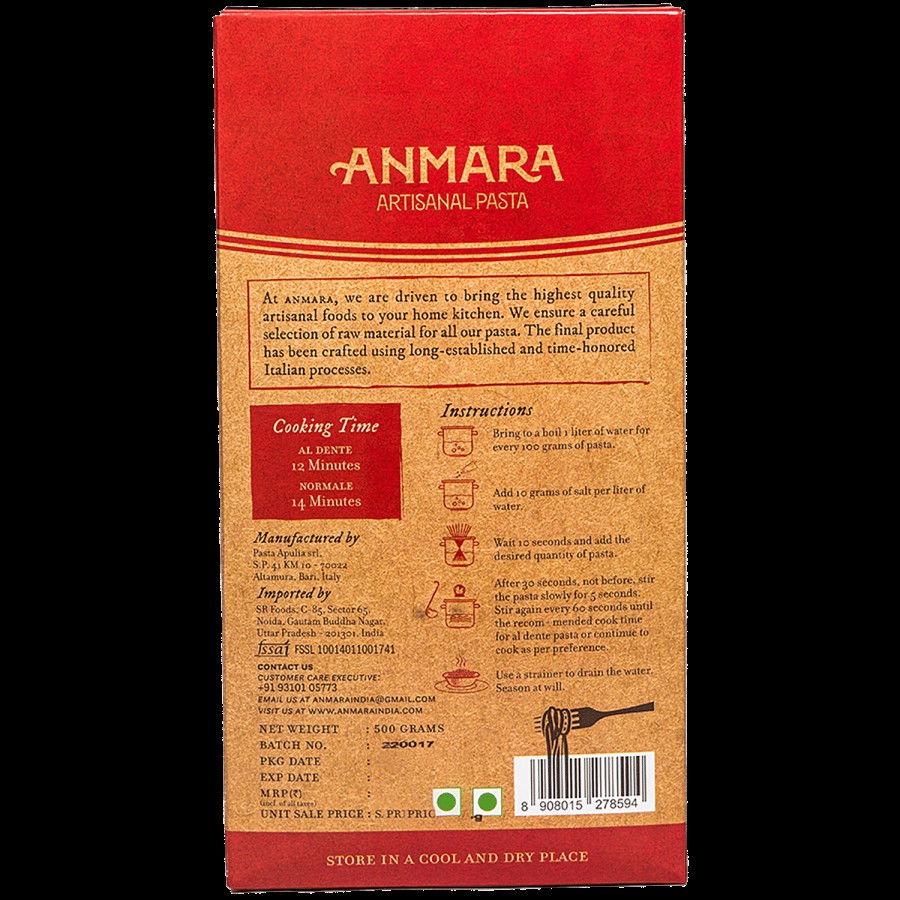 Anmara Organic Trofie Pasta - Hard Durum Wheat