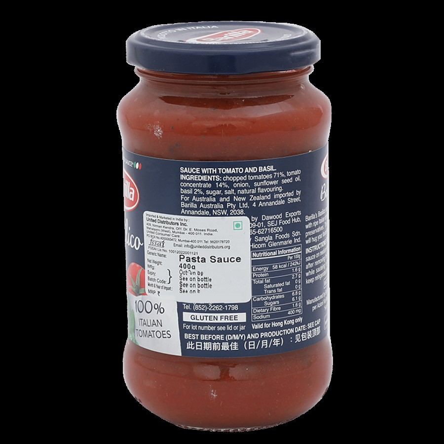 Barilla Basilico Pasta & Pizza Sauce - With No Added Preservatives