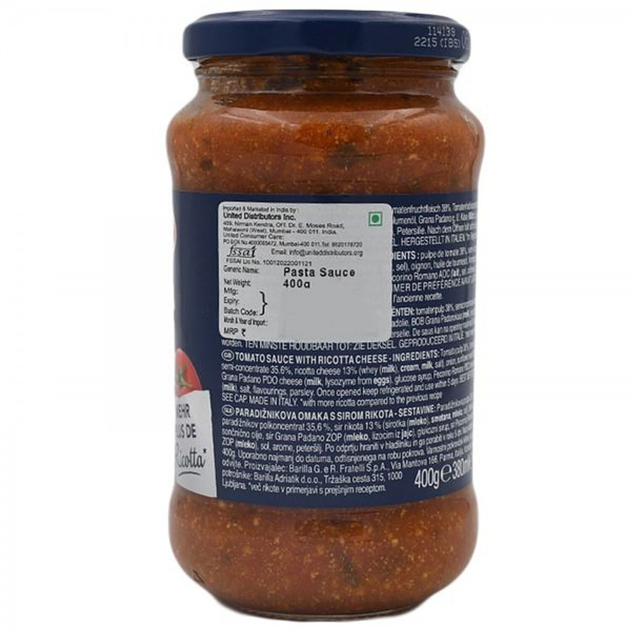 Barilla Ricotta Pasta & Pizza Sauce - With No Added Preservatives