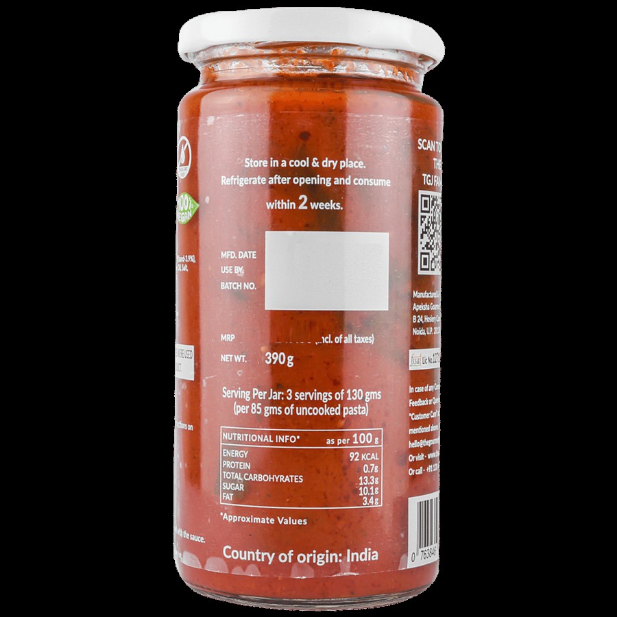 The Gourmet Jar Pasta Sauce - Basil