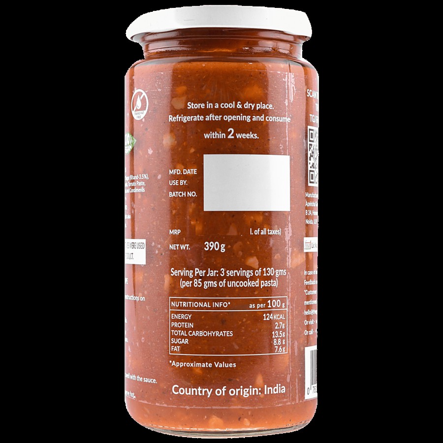 The Gourmet Jar Pasta Sauce - Nutty