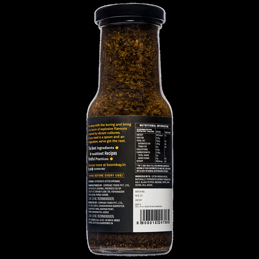 BOOMBAY Oregano + Thyme Dressing - Earthy & Zesty