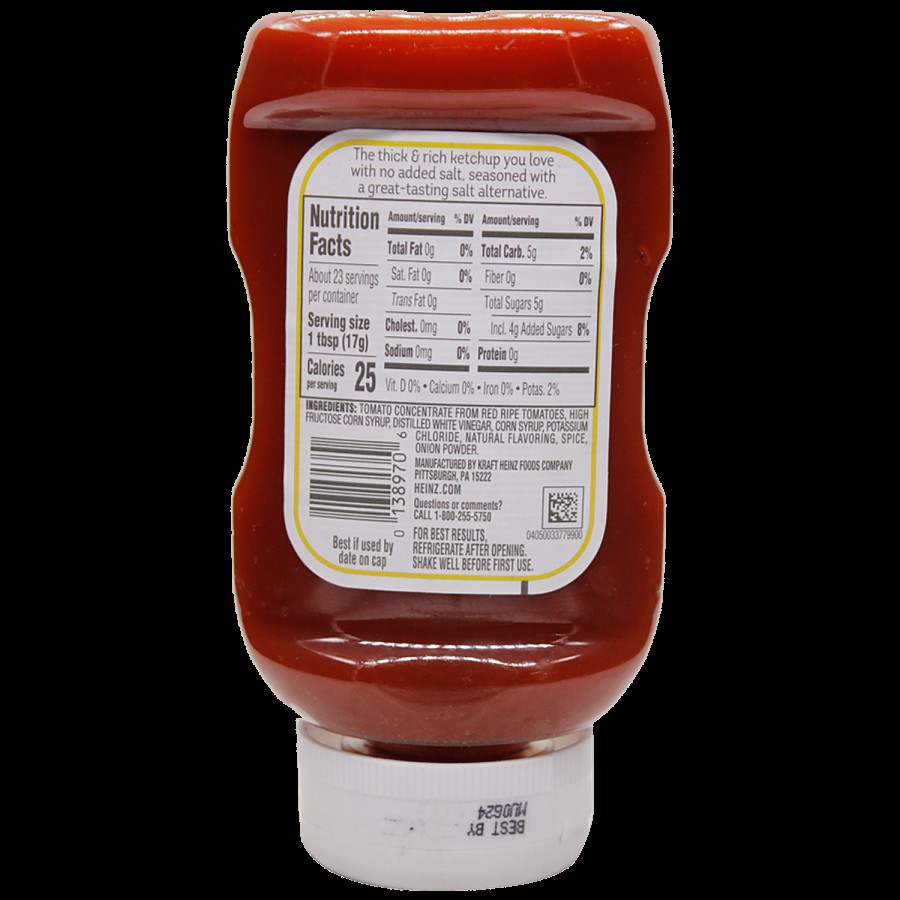 Heinz Tomato Ketchup - No Salt Added