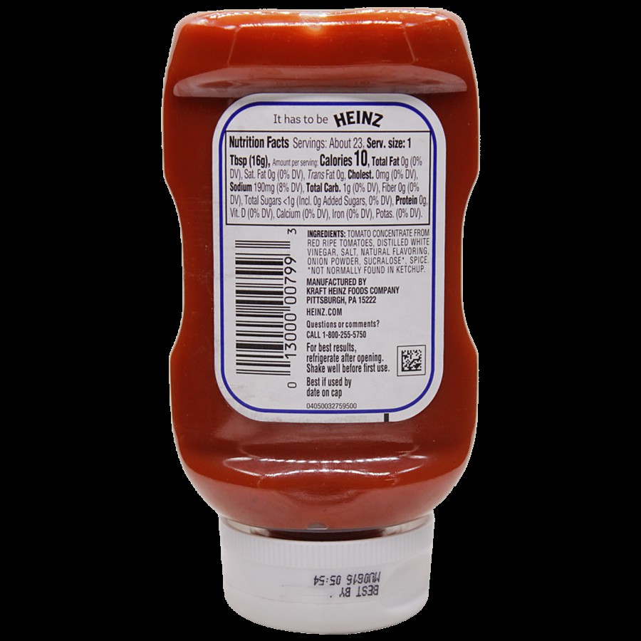 Heinz Tomato Ketchup - No Sugar Added