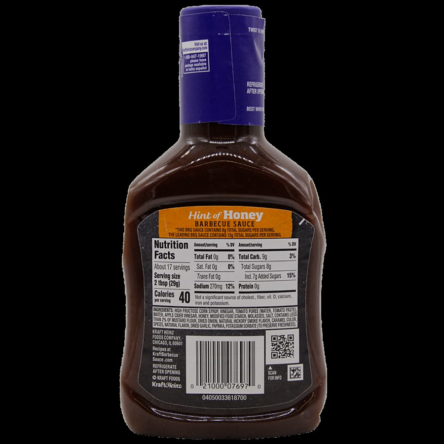 Kraft Hint Of Honey - Barbecue Sauce