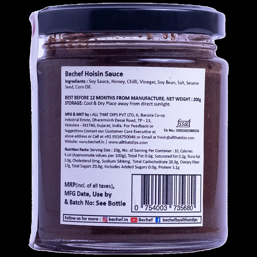 Bechef Hoisin Sauce - Slow Simmered With Rich Umami Flavours