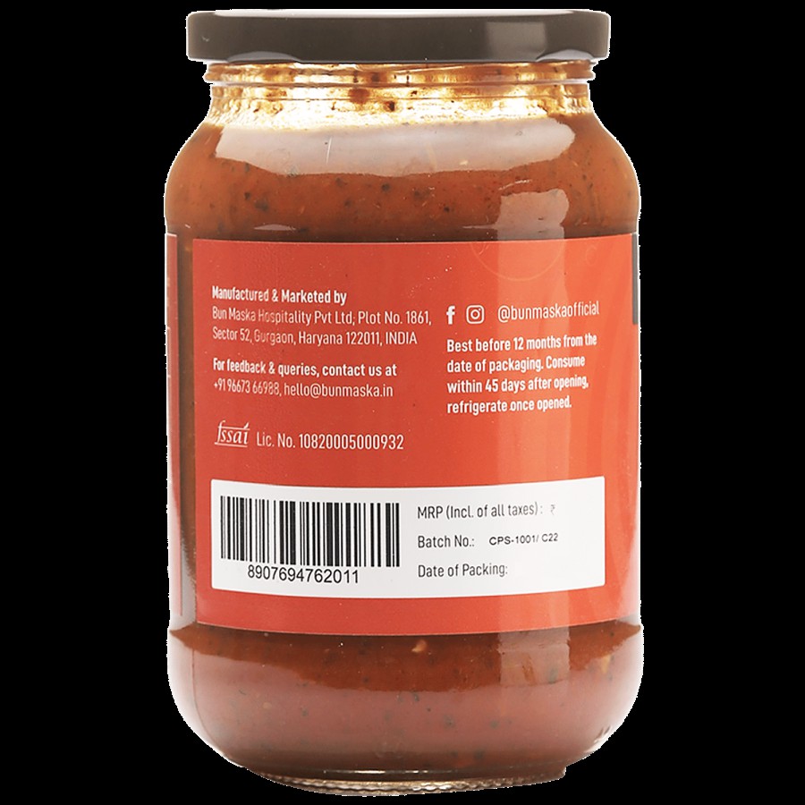 Bun Maska  Chunky Pasta Sauce - With Hand Crushed Tomatoes Chunks