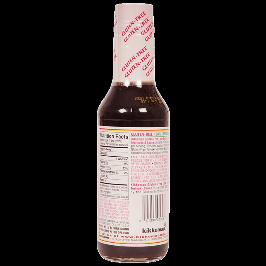 Kikkoman 50% Less Sodium Teriyaki Marinade Sauce - Gluten Free