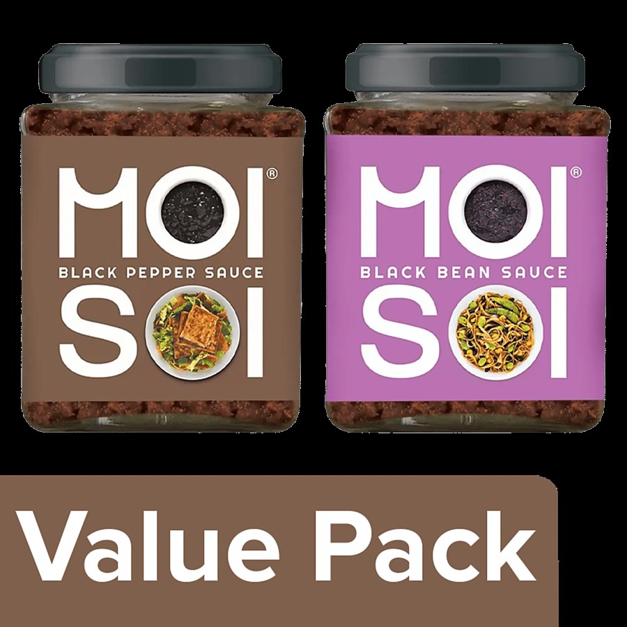 MOI SOI Black Bean Sauce 175 g + Black Pepper Sauce 175 g