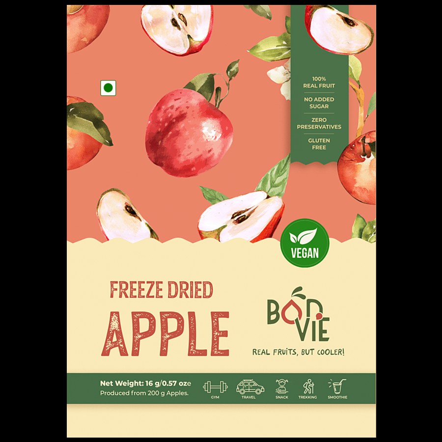 BONVIE Freeze Dried Apple - 100% Real Fruit