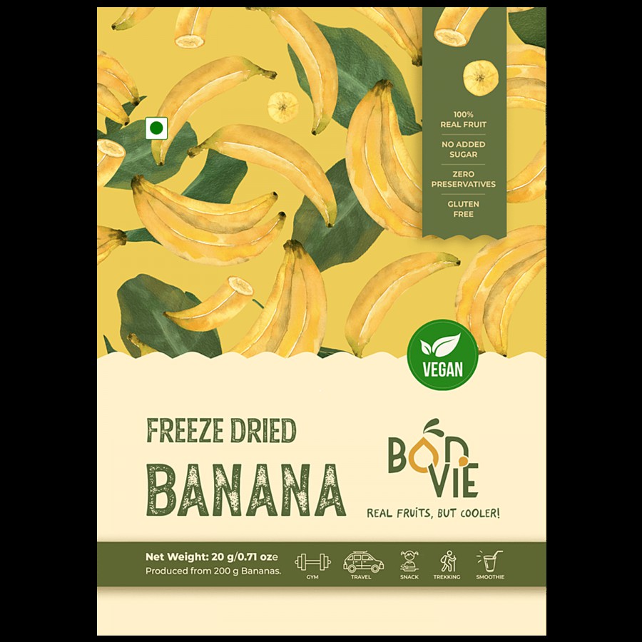 BONVIE Freeze Dried Banana - 100% Real Fruit