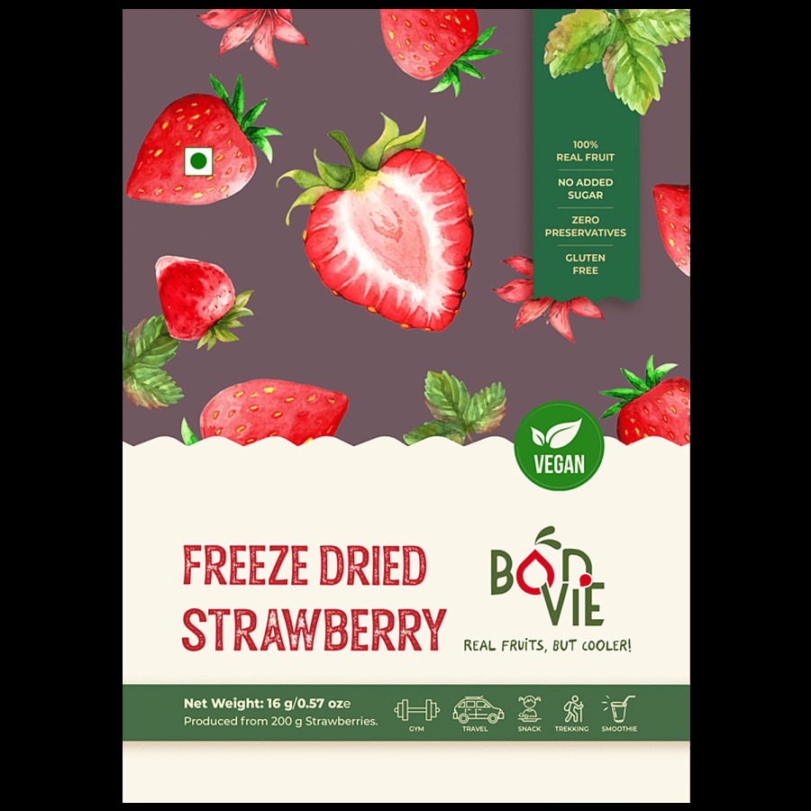 BONVIE Freeze Dried Strawberry - 100% Real Fruit