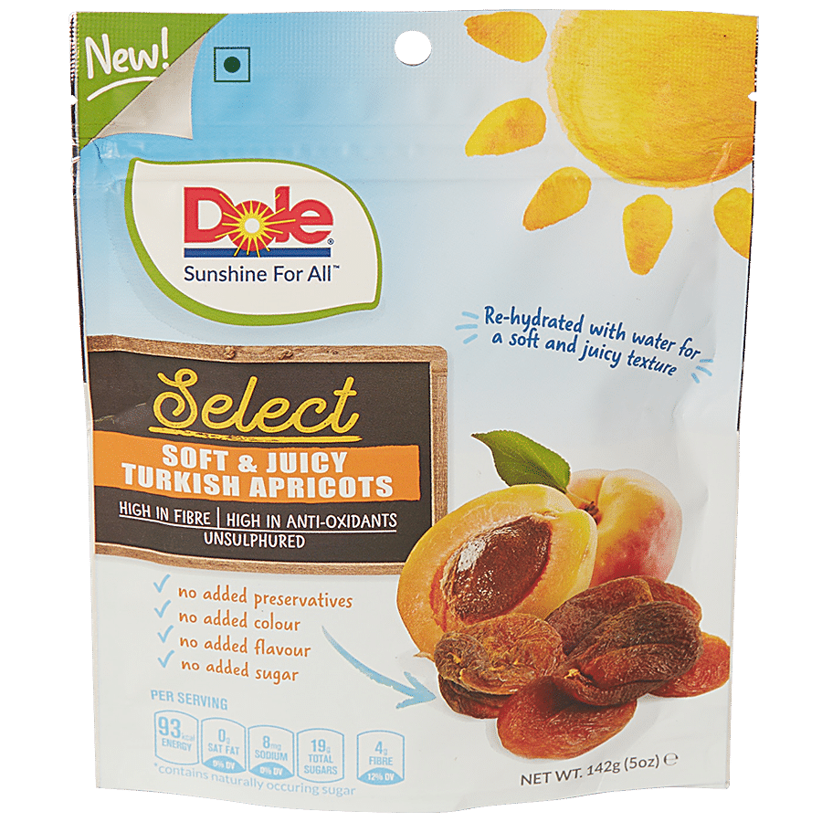 DOLE Select Soft & Juicy Turkish Apricots - Rich In Fibre