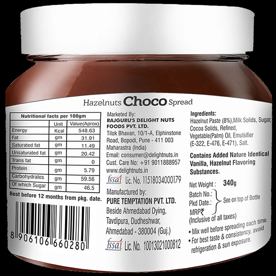 Delight Nuts Choco Spread - Hazelnuts