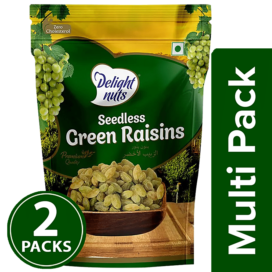 Delight Nuts Seedless Green Raisins - Premium Quality