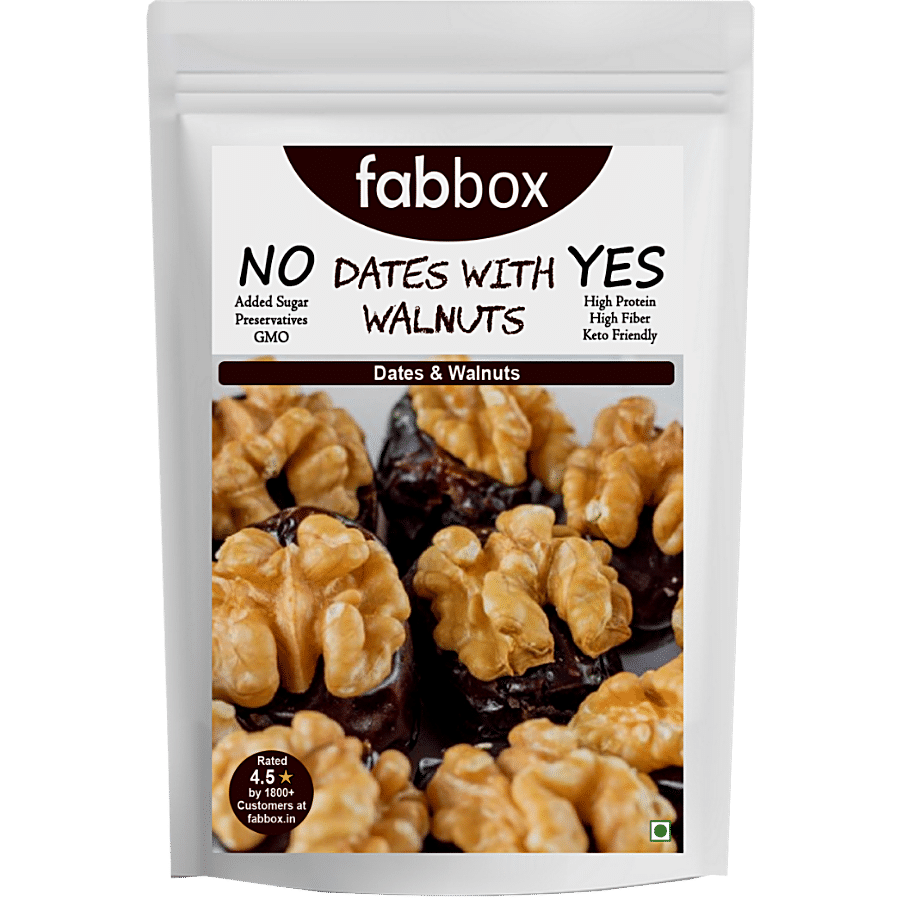 Fabbox Dates With Walnuts - Rich In Protein & Fibre