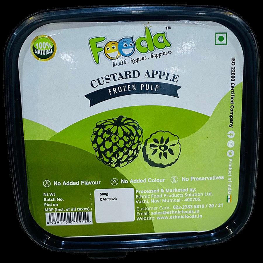 Fooda Custard Apple Pulp - Frozen Fresh