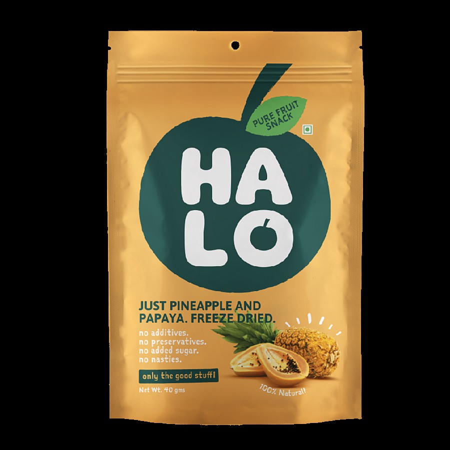 HALO Freeze Dried Pineapple & Papaya - Pure Fruit Snack