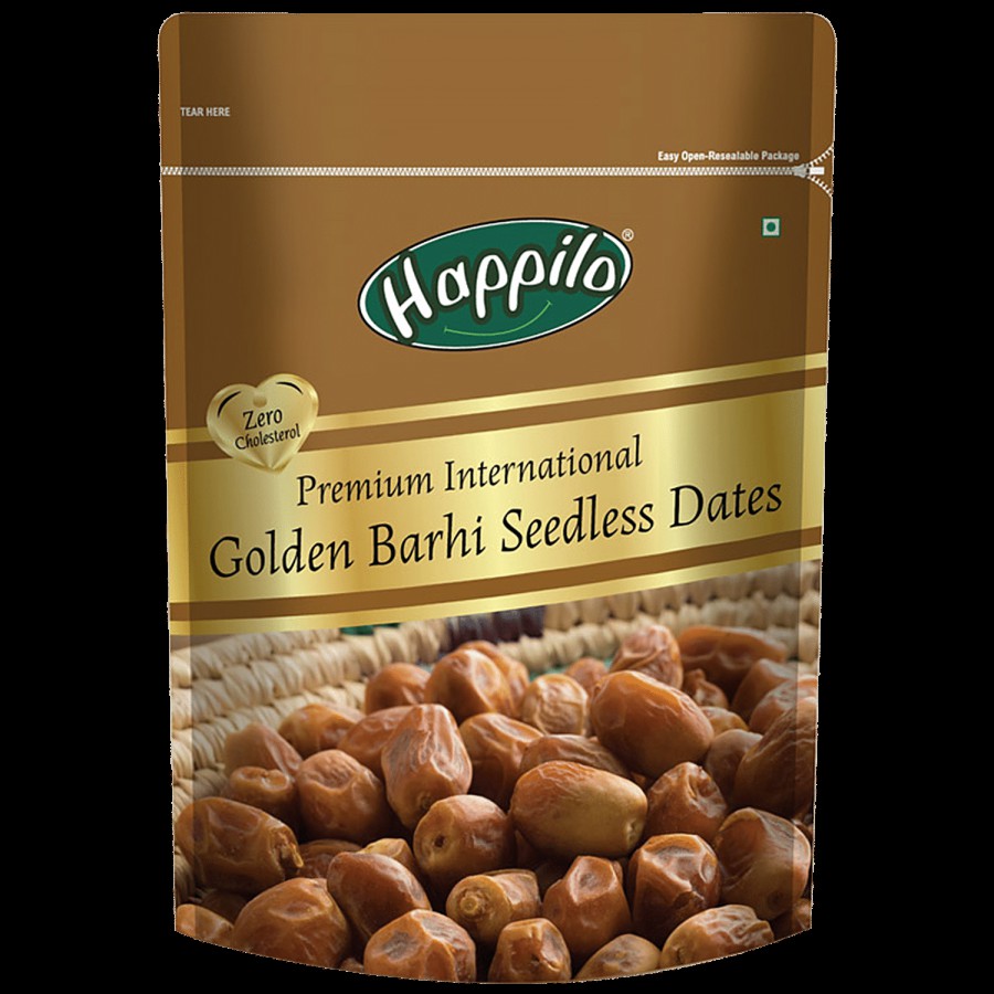 Happilo Premium Golden Barhi Seedless Dates - Value Pack