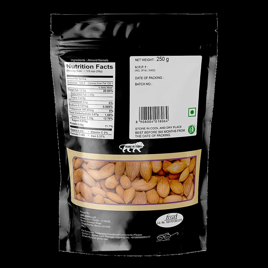 Healthy Feast Natural California Almonds/Badam - Dry Fruit