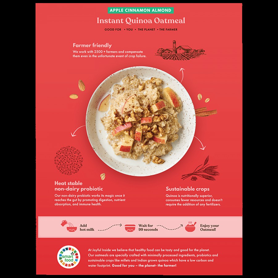 JOYFUL INSIDE Instant Quinoa Oatmeal - Apple Cinnamon Almond