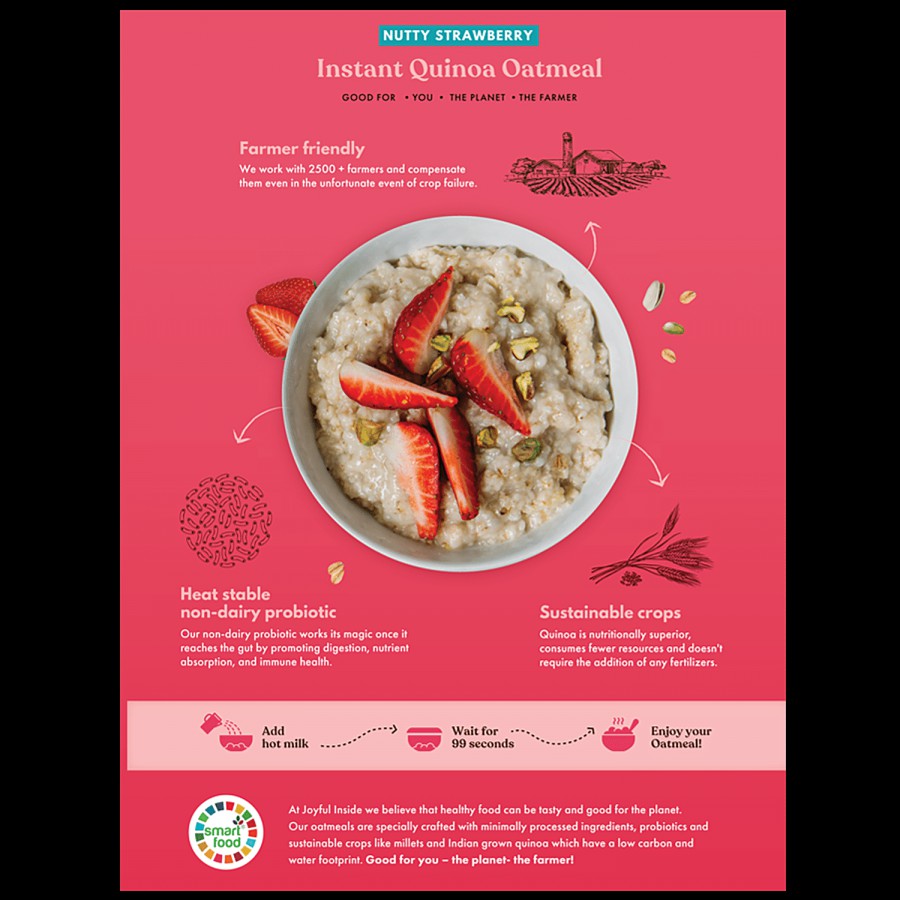 JOYFUL INSIDE Instant Quinoa Oatmeal - Nutty Strawberry